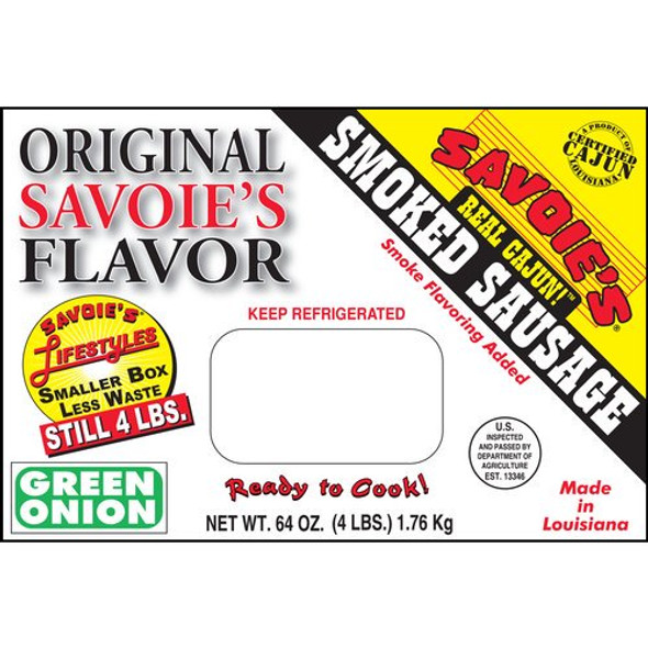 Savoies Smoked Mixed Green Onion Sausage 64 oz