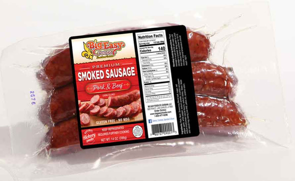 Big Easy Foods Pork & Beef Smoked Sausage 14oz