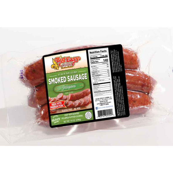 Big Easy Foods Pork Smoked Sausage with Jalapeno 14oz
