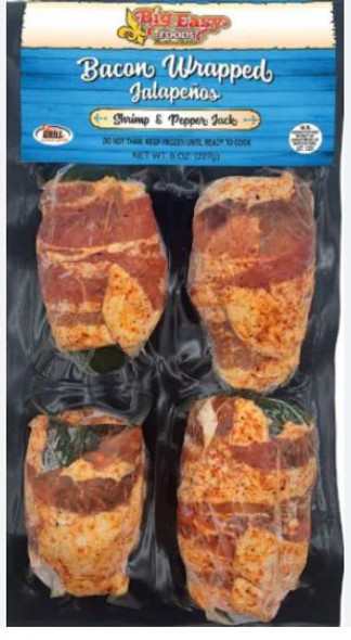 Big Easy Foods Bacon Wrapped  Stuffed Jalapenos with Shrimp & Pepper Jack