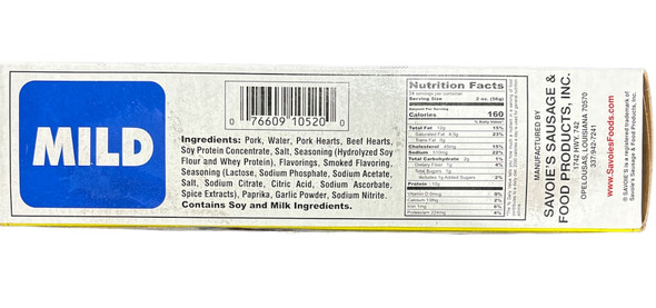 Savoie's Mild Sausage 3lb Box
