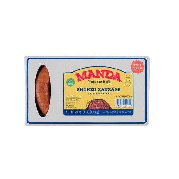 Manda Green Onion Smoked Sausage 3lb Loops