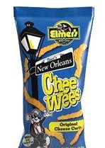 Elmer's Chee Wees Original 5.5 oz, bag of cheese curl snacks with colorful packaging featuring a cartoon mouse and a streetlamp