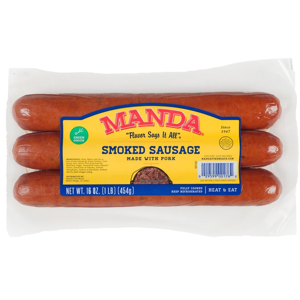 Manda Smoked Green Onion Sausage 1lb