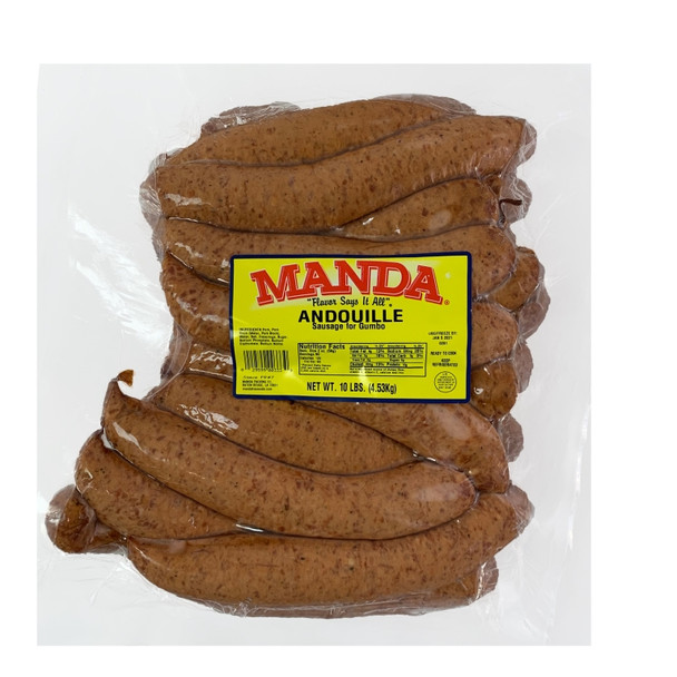 Manda Andouille Links 10lb packaging at Creole.net