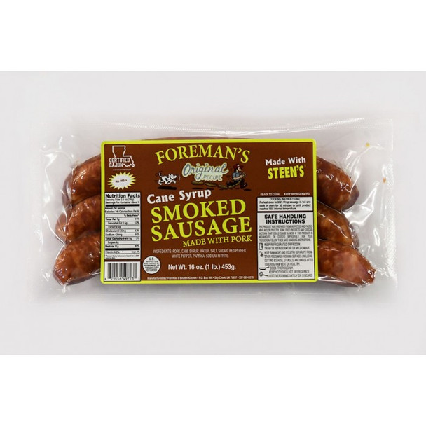 Foreman's Smoked Cane Syrup Sausage 1lb