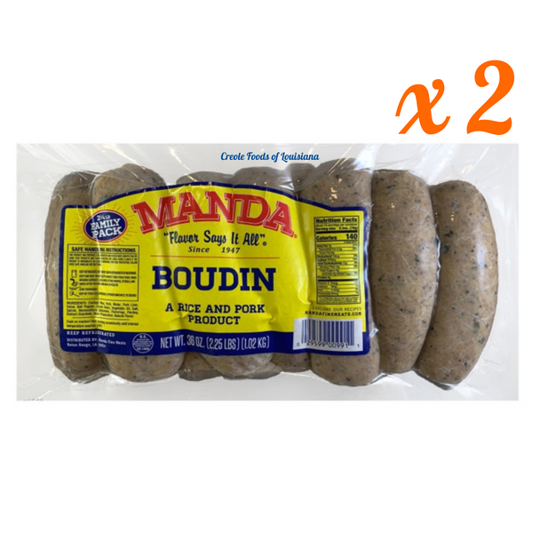 Manda Pork Boudin Party Pack 2.25lb (Pack of 2) - Shipping Included