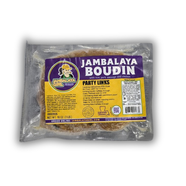 Jambalaya Boudin with Chicken and Pork Sausage Party Links 16oz