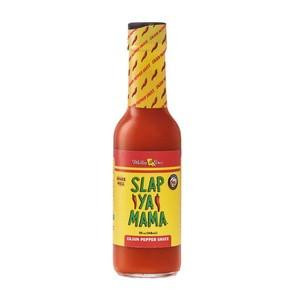 Slap Ya Mama Cajun Pepper Sauce 5oz, a glass bottle of spicy Cajun pepper sauce with a yellow and red label featuring the brand name and vibrant design.