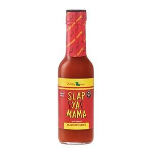 Slap Ya Mama Cajun Hot Sauce 5oz, a bottle of hot sauce with a red and yellow label designed for spicy Cajun flavor.