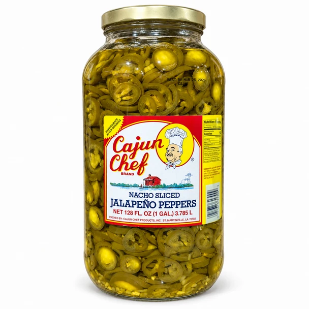 Cajun Chef Nacho Sliced Jalapeno Peppers 128oz