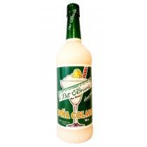 Pat O'Brien's Pina Colada 33.8oz, bottle of tropical pina colada beverage with a green cap and colorful label featuring a cocktail glass and pineapple slices