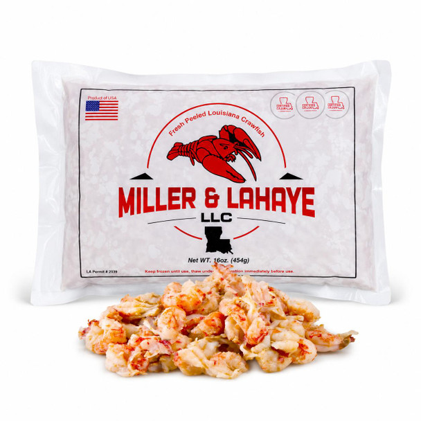 Louisiana Crawfish Tails 1lb, fresh peeled Louisiana crawfish tails in a package, ideal for gumbo, etouffee, and Po'boys.