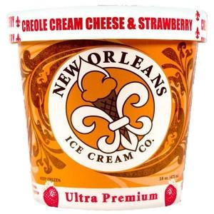 New Orleans Ice Cream - Creole Cream Cheese & Strawberry - 16oz Pint