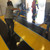 Applying Two Color Safety Zone With ArmorGarage Safety Color Epoxy