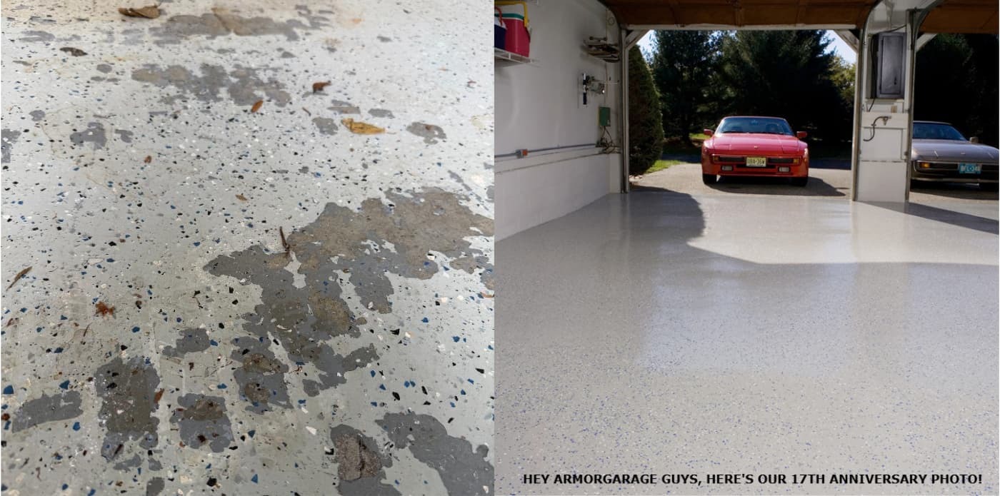 Comparison between Armor Chip garage epoxy and competitor epoxy coating