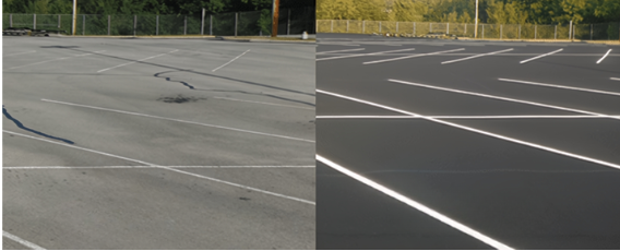 Asphalt Parking Lot Before & After Surface Bond