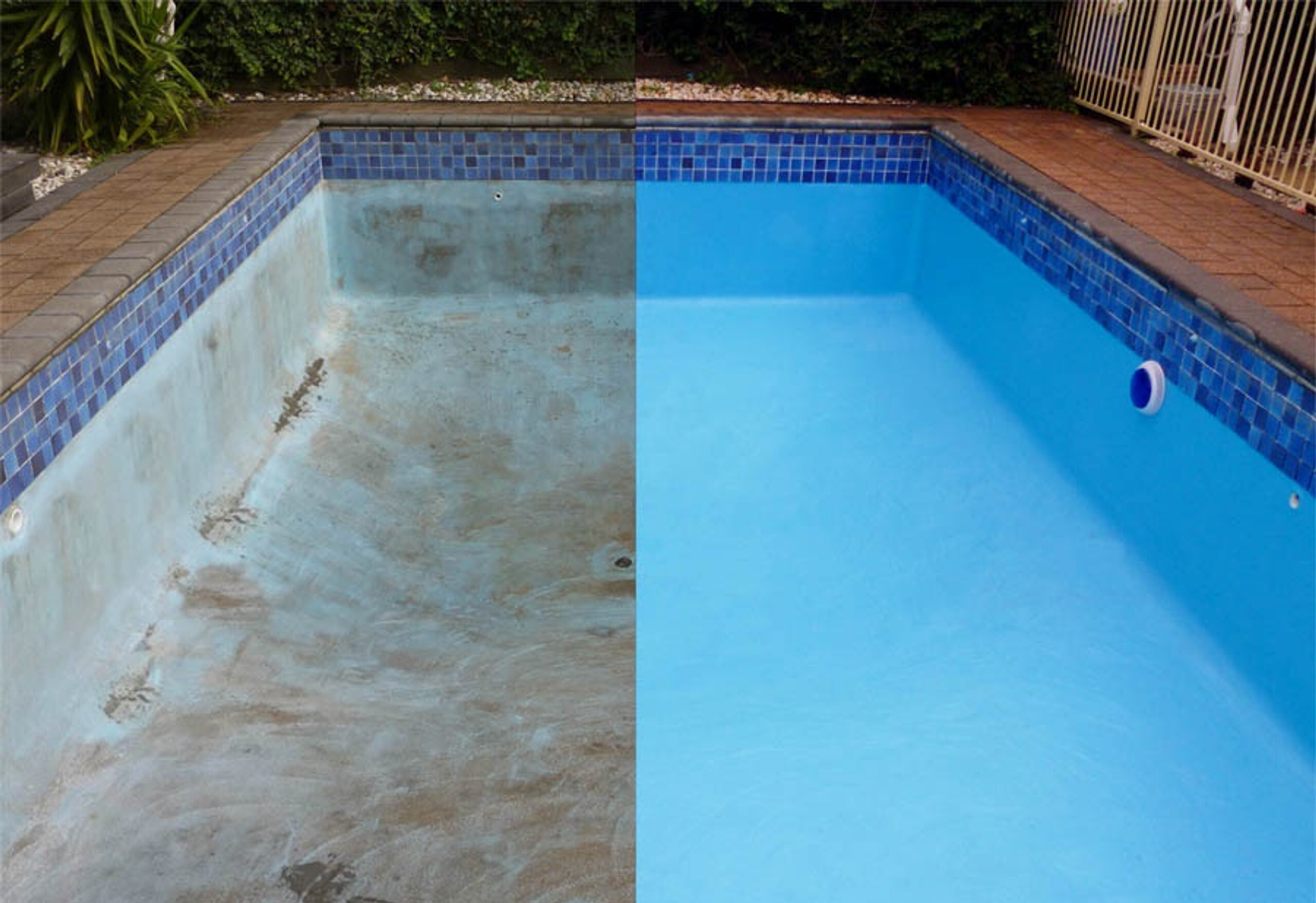Before & After ArmorGarage Epoxy Pool Paint