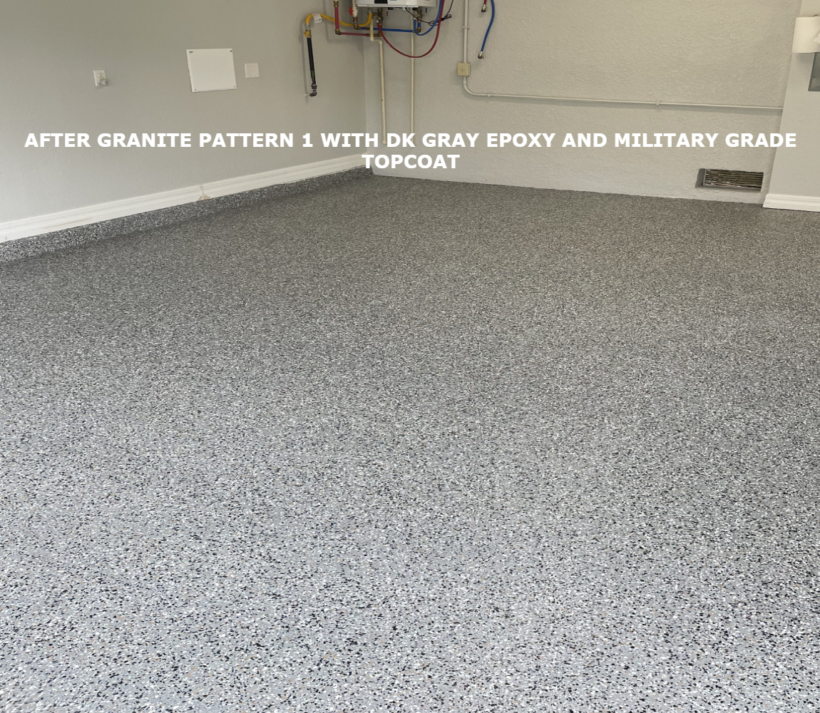 Custom Pattern 1 Granite epoxy Floor In Dk Gray