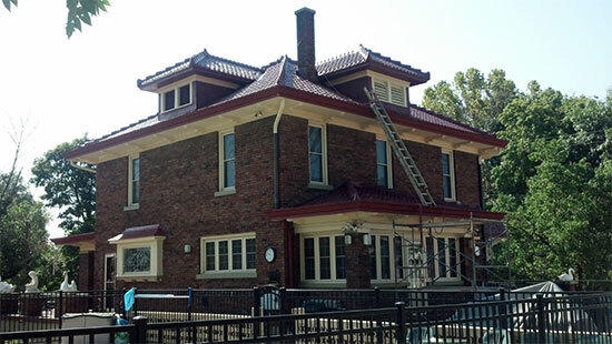  Tile Red Metal Roof Coating On Historic Roof