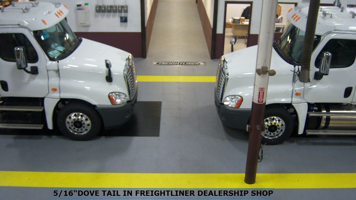 Heavy Duty Truck Garage With New Garage Tile Floor