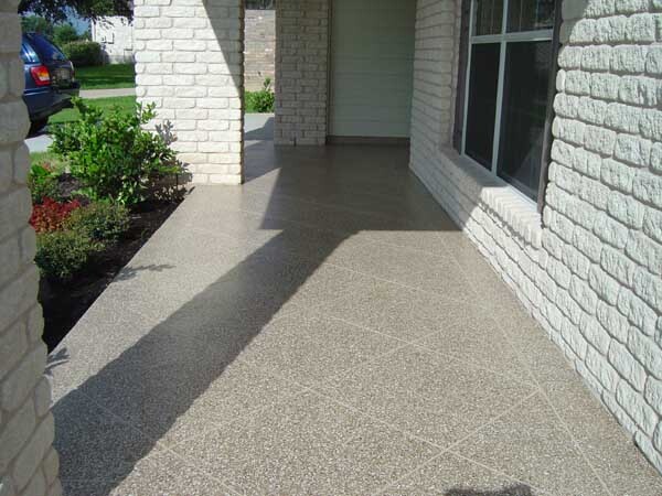 Light Gray Outdoor Epoxy With Color Flakes