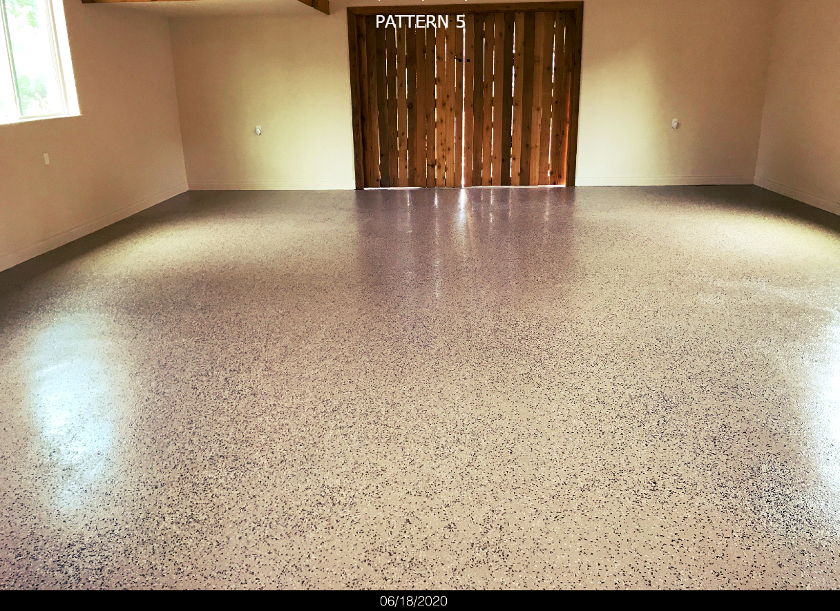 Garage floor coated in ArmorGarage Granite Patter 5