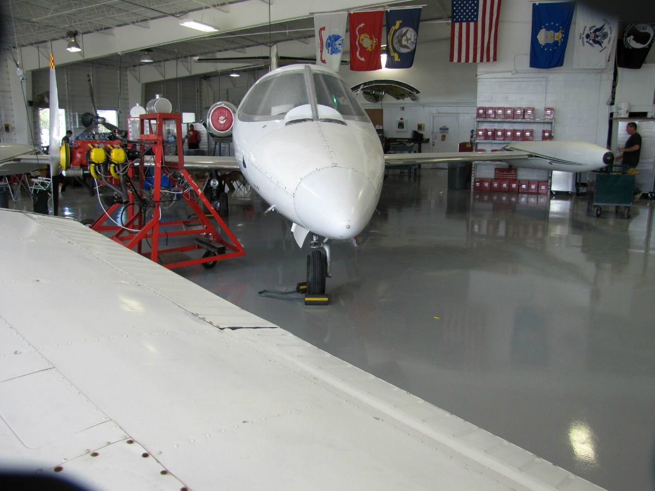 Epoxy Floor In Small Jet Repair Shop
