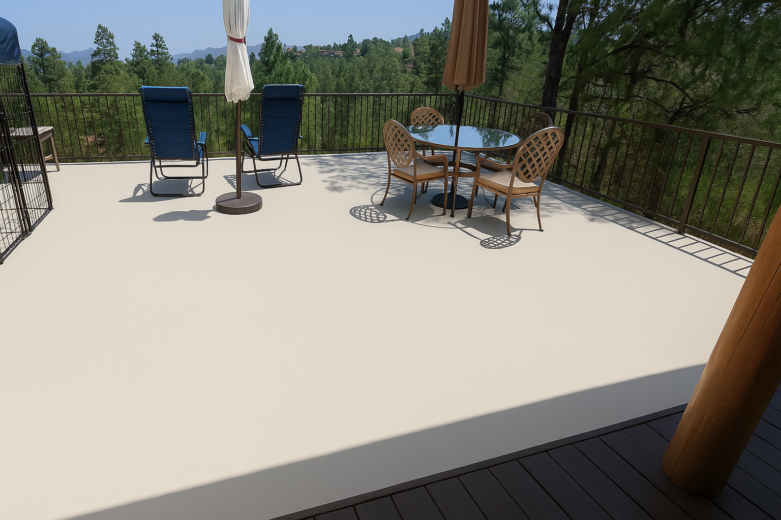 ROOF DECK WITH WATERPROOF MEMBRANE