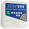 XW-111 Wireless (Wi-Fi) digital input monitor (2 inputs) and wall transformer power supply.