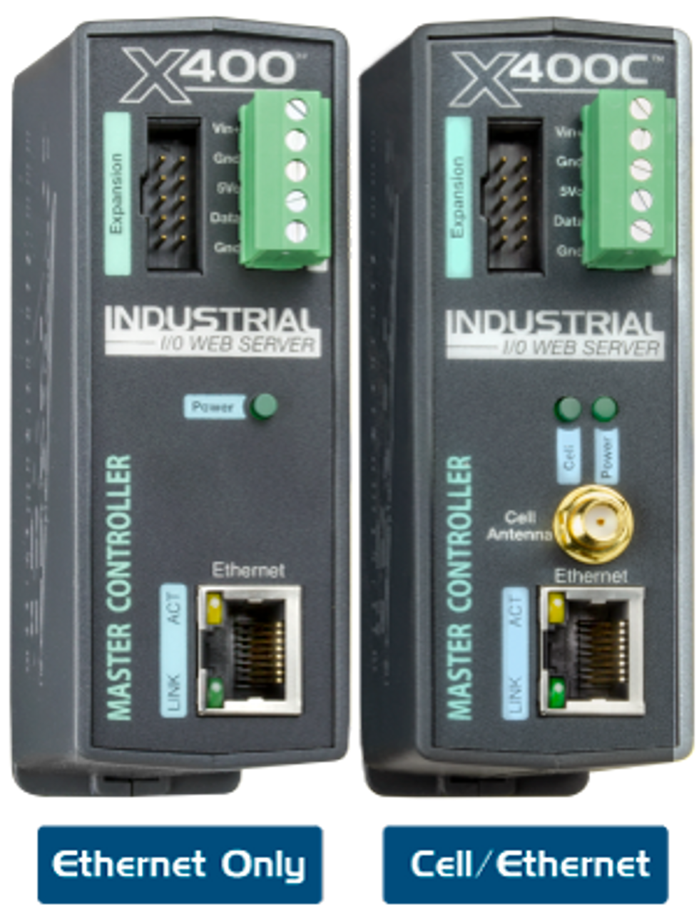 Web-Enabled I/O Controller
I/O: Expandable, 1-Wire Bus (Up to 16 temp/humidity sensors)
Power Supply: 9-28VDC