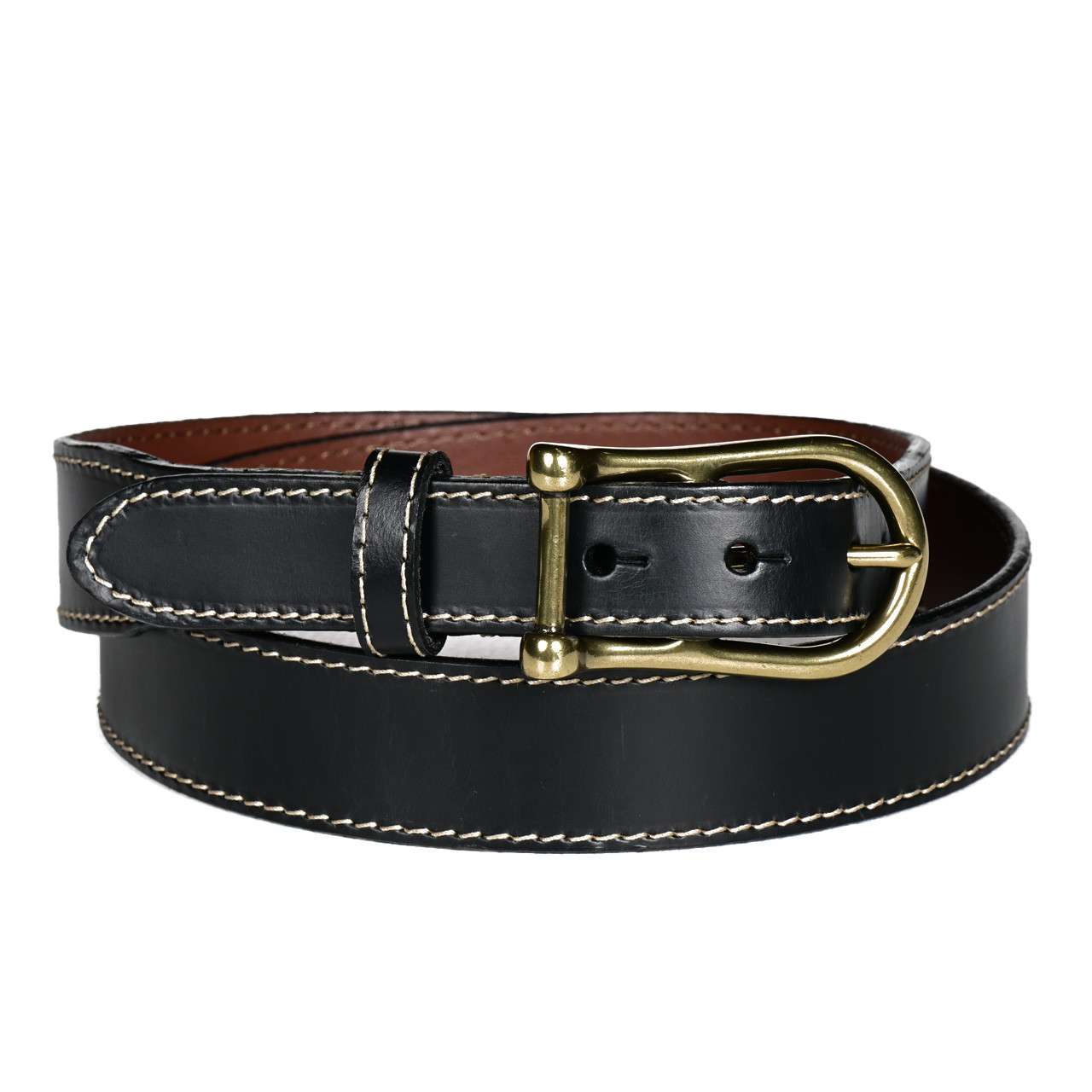 時計 HIGH-END BRIDLE LEATHER BELT Burnished Waxy Bridle Leather Belt in Black