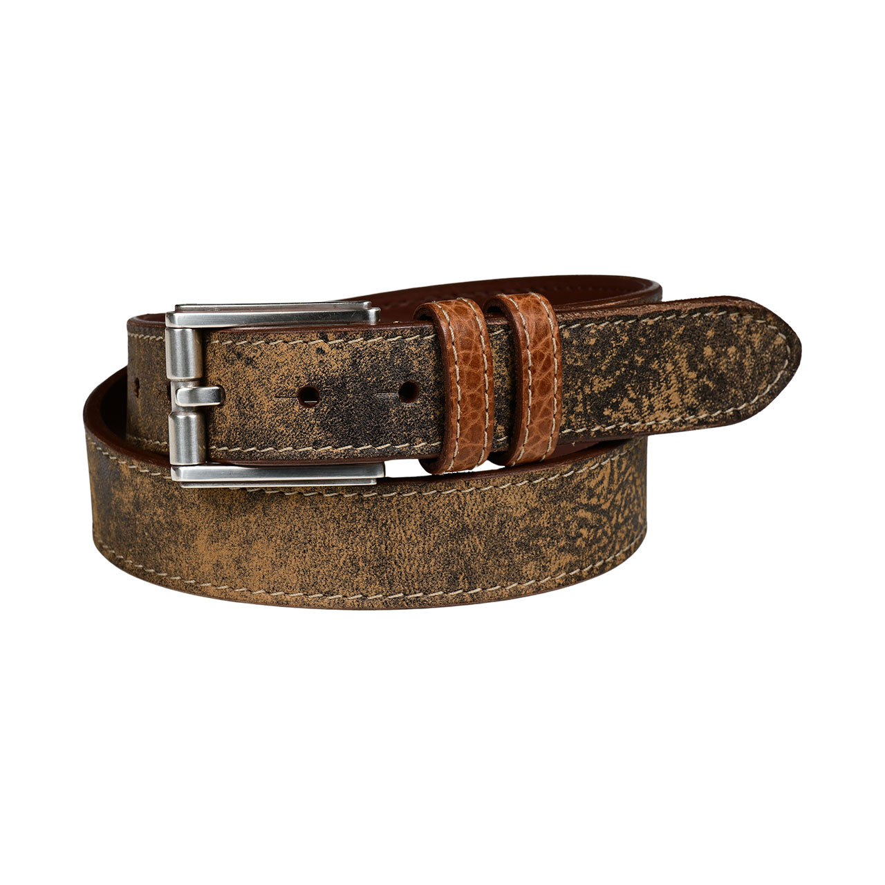 Rough Rider Sheep Skin Belt with Self Tabs in Mocha