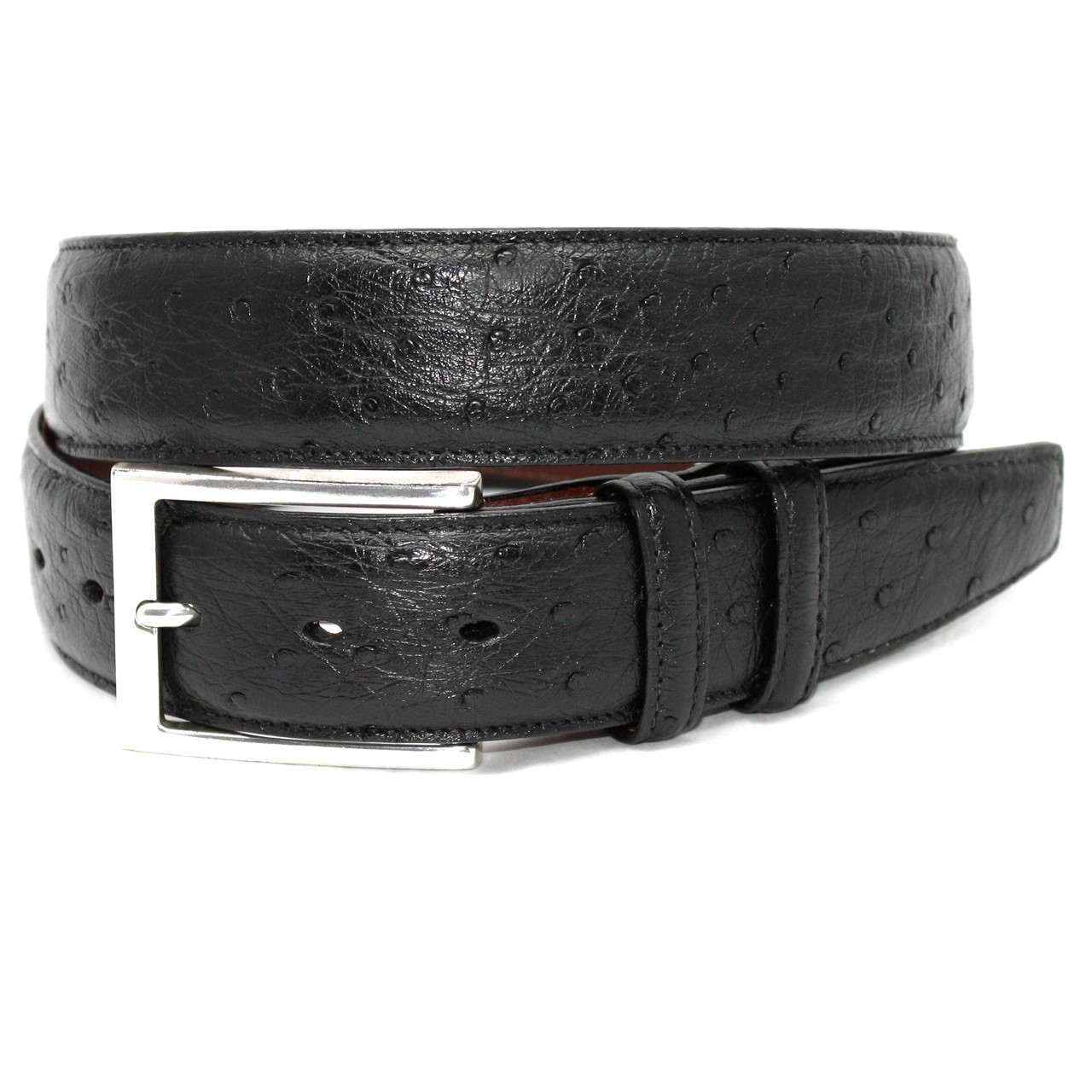 Black clearance ostrich belt