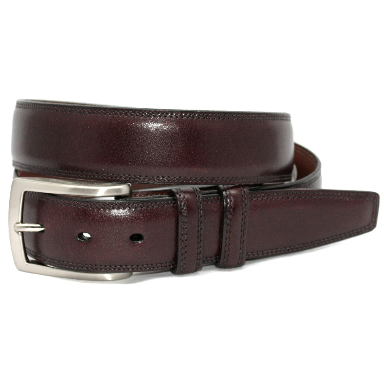 Buy Cool Gifts For Men - Burgundy Leather Belt - Capo Pelle