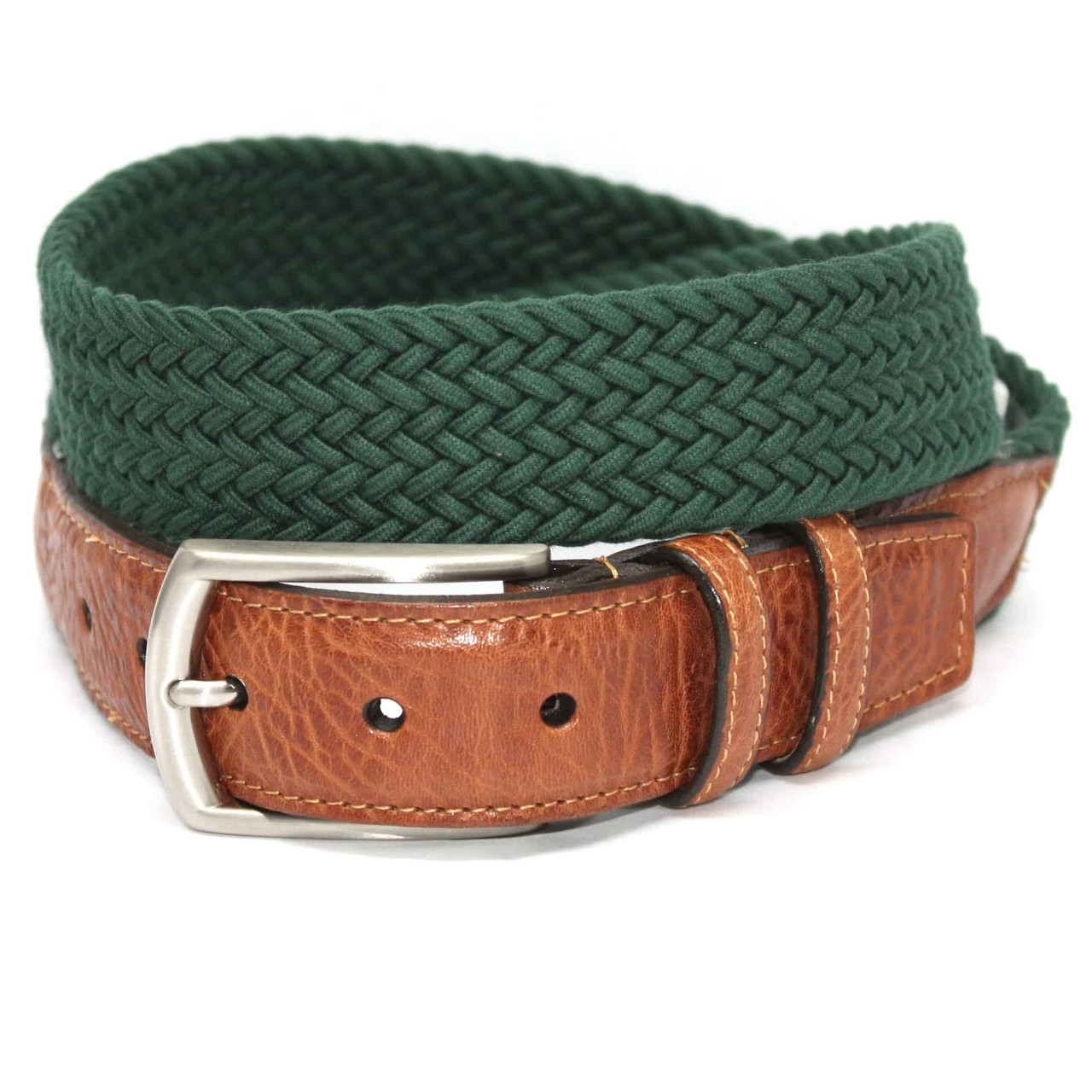 dark green leather belt