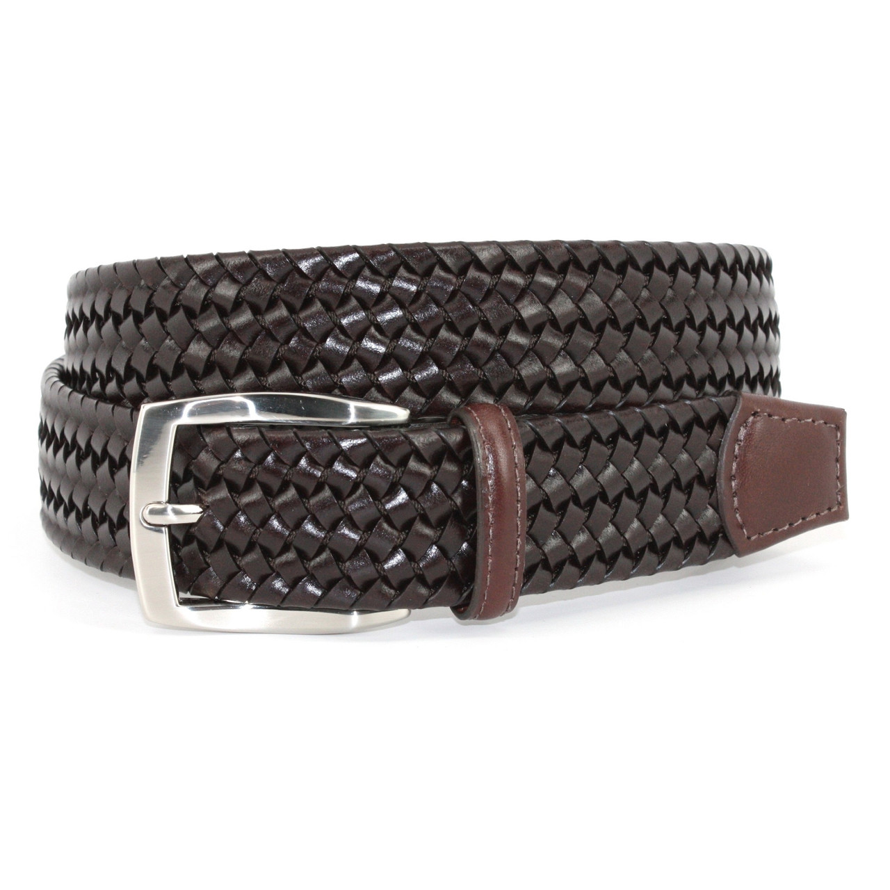 Men's Braided Belt in Chestnut