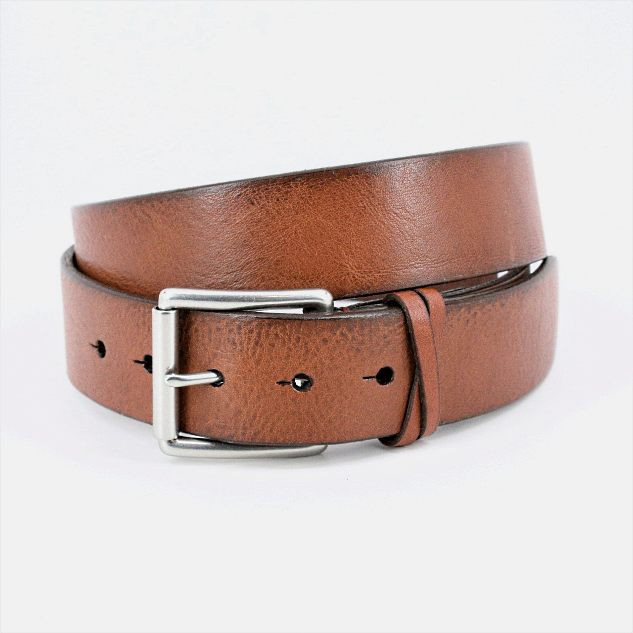 Italian Waxy Crocodile Embossed Calfskin Belt in Saddle by Torino Leather