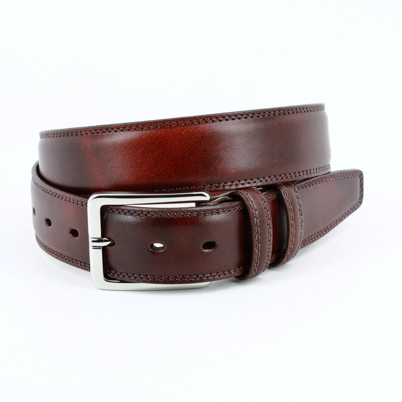 brown leather dress belt