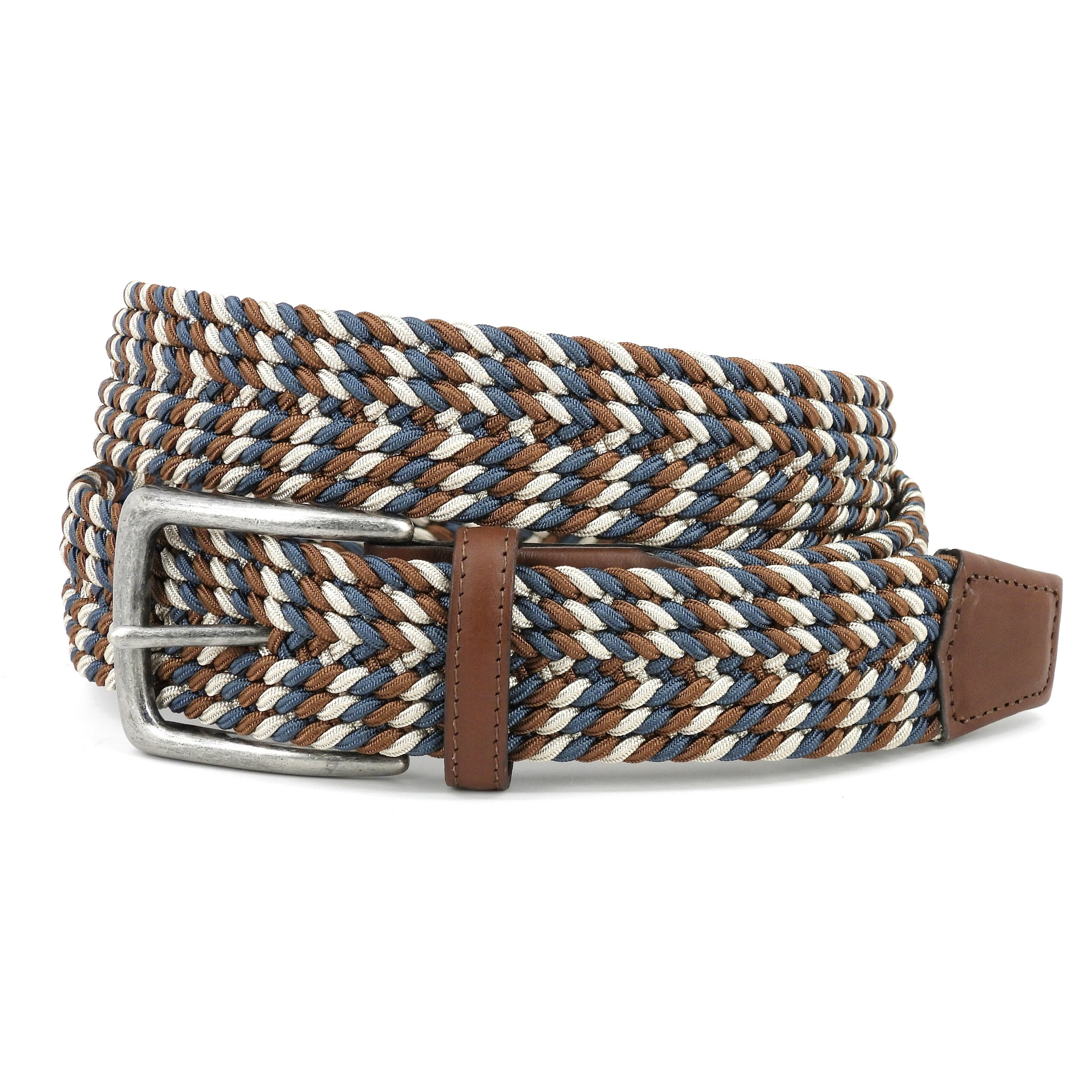 Torino Cotton Elastic Men's Belts in Camel - Regul