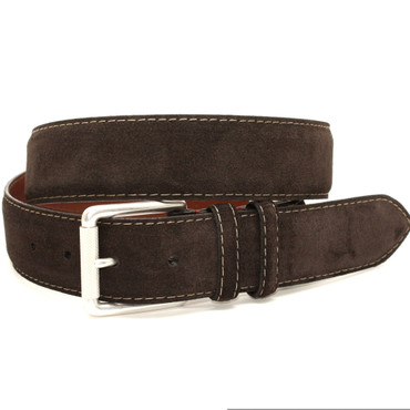 Brown European Suede Calfskin Casual Belt