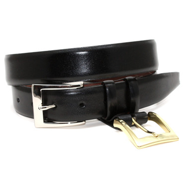 Italian Calfskin Double Buckle Option Belt -in Black