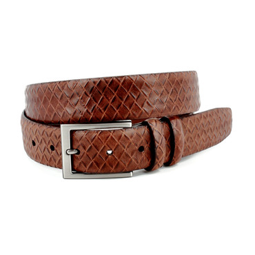 Italian Woven Cotton Belt in Tan, Brown & Cream by Torino Leather Co. -  Hansen's Clothing