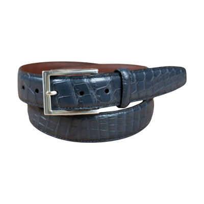 Genuine Nile Crocodile Dress Belt in Navy