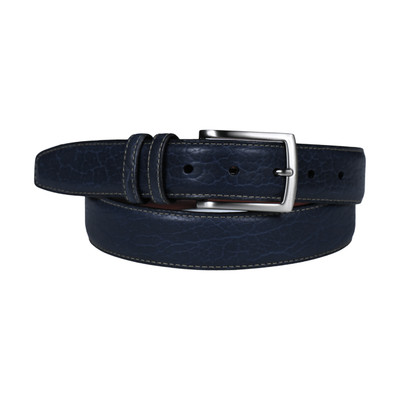 Genuine American Bison Leather Belt in Blue