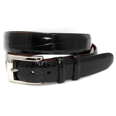 Unstitched Genuine American Alligator Skin Belt - Brown