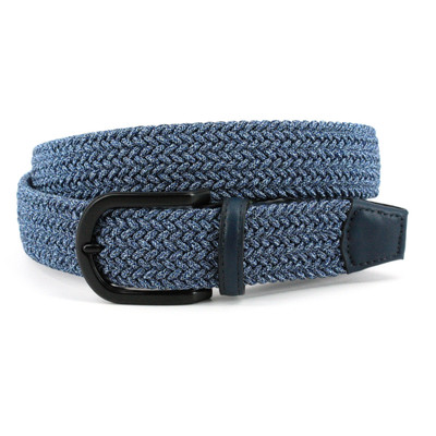 Italian Braided Melange Rayon Elastic Belt - Grey
