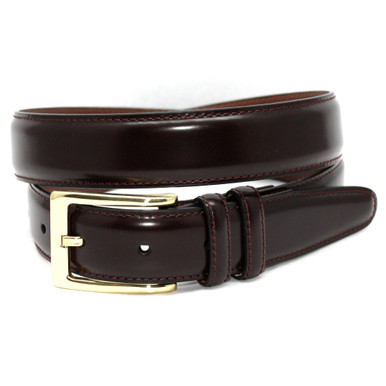 Antigua Leather Dress Belt in Burgundy