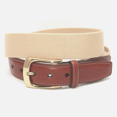 Torino Leather Belt 69048 - Camel - Size 46 - Woven - US Made