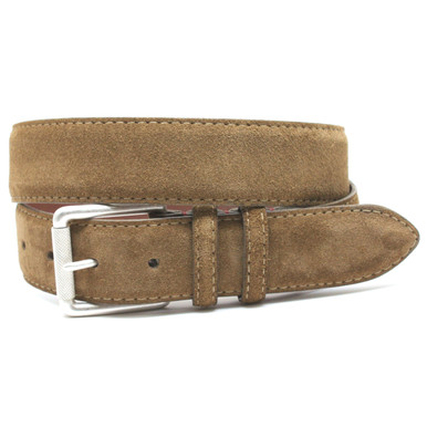 Suede Calfskin Casual Belt in Whiskey display picture 3